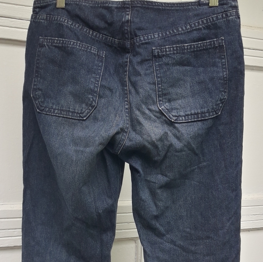 Vintage Bell Bottom Jeans Button Fly VTG 90s Cotton Denim Abercrombie & Fitch 6 - Picture 7 of 13